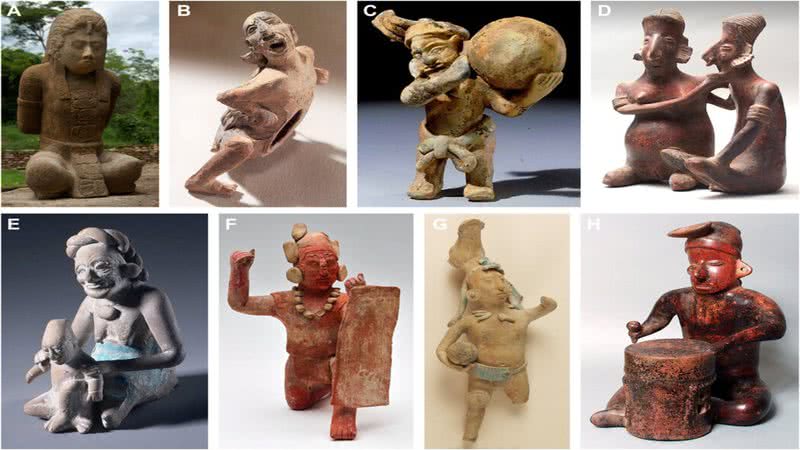 Esculturas mesoamericanas antigas - Divulgação /  Alan S. Cowen et al. 2020