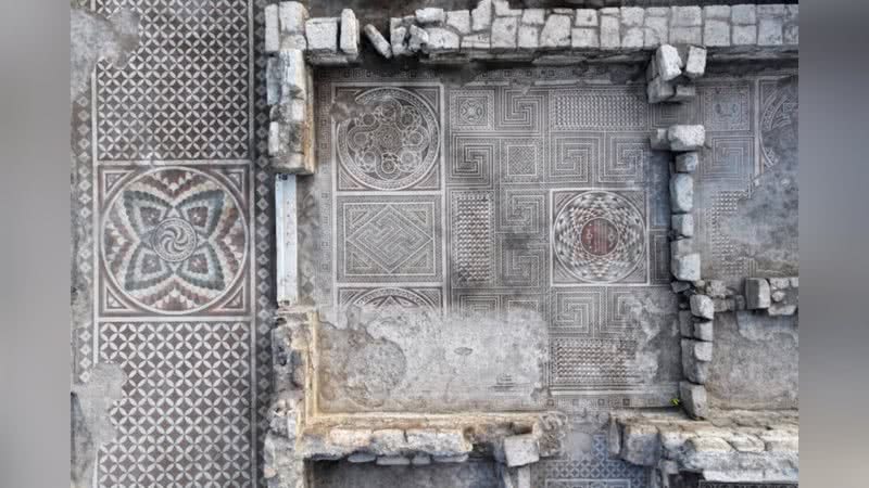 Enorme mosaico romano descoberto na Turquia - Divulgação/Sercan Küçükşahin para Anadolu Ajansı