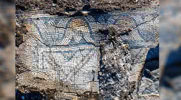 Fotografia em plano detalhe do mosaico encontrado - Autoridade de Antiguidades de Israel