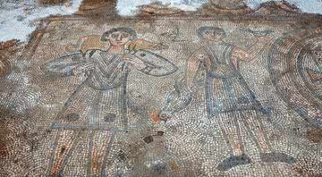 Mosaico descoberto na vila de Göktaş, Turquia - Divulgação/Agência Anadolu (AA)