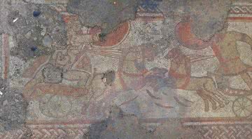 Mosaico encontrado em Rutland, no Reino Unido - Divulgação/Historic England