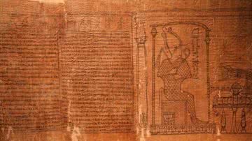 Foto do papiro do "Livro dos Mortos" de 15 metros descoberto recentemente no Egito - Divulgação/Ministério de Turismo e Antiguidades do Egito