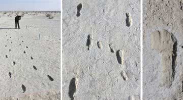 Fotografias das pegadas encontradas - Divulgação/ White Sands National Park