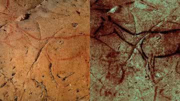 Imagens de arte rupestre encontrada na caverna espanhola - Divulgação/Universidade Complutense de Madrid