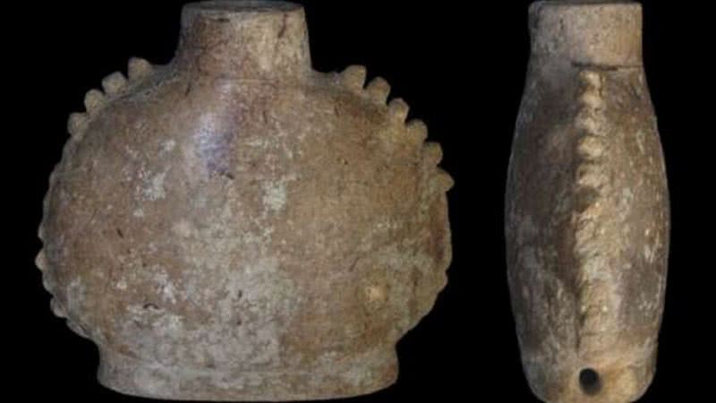 Vasos descobertos na península de Yucatán, no México - Divulgação - Scientific Reports