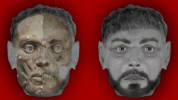 Reconstituição de rosto afetado por múltiplos golpes de espada - Stefano Ricci/Jacopo Crezzini/Universidade de Siena