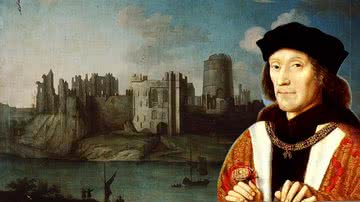 Retrato de Henrique VII com o Castelo de Pembroke ao fundo - Domínio Público via Wikimedia Commons