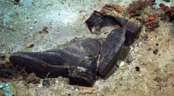 Sapato encontrado nos destroços do Titanic - Divulgação/Universidade de Rhode Island