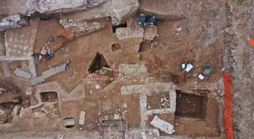 Os vestígios das domus romanas - Divulgação/Instituto Nacional de Pesquisas Arqueológicas Preventivas (Inrap)