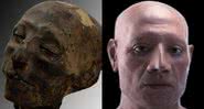 A múmia de Nebiri e sua reconstrução facial - Divulgação/Francesca Lallo/Philippe Froesch