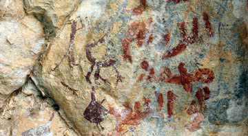 Fotografia de algumas das pinturas rupestres encontradas no Uzbequistão - Divulgação