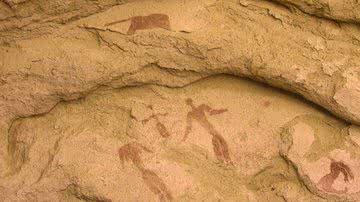 Imagem da pintura rupestre descoberta no Egito - Reprodução/Vídeo/YouTube/Real Thing TV