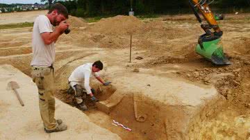 Fotografia mostrando escavação do templo milenar - Divulgação/ INRAP/ Françoise Labaune-Jean