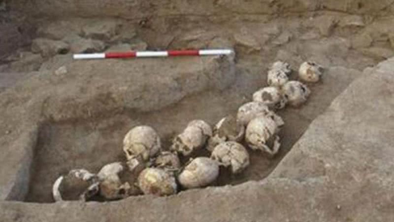 Poço de crânios descoberto em Shimao, China - Divulgação /  Zhouyong Sun