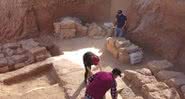 Fotografia da escavação em andamento - Divulgação/ Israel Antiquities Authority