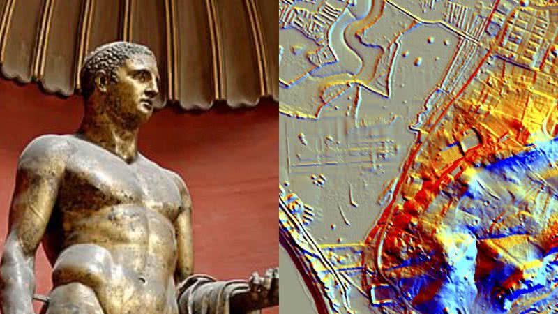 Hércules do Teatro de Pompeu e achado em Cádis