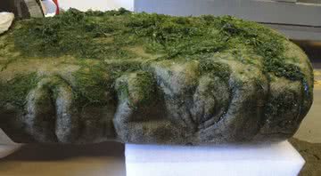 Pilar de pedra encontrado em Victoria, Canadá - Divulgação - The Canadian Press