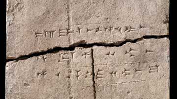 O tijolo analisado, que também possui inscrições cuneiformes - Divulgação/ Arnold Mikkelsen e Jens Lauridsen
