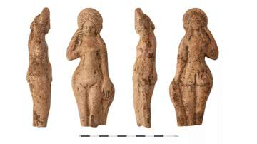 Imagens de estátua de Vênus, deusa romana, encontrada no lixão - Divulgação/Emmanuelle Collado/Inrap
