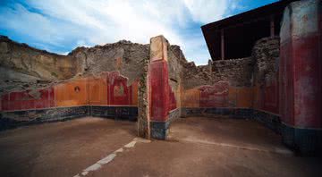Algumas das paredes encontradas na vila de Civita Giuliana - Divulgação