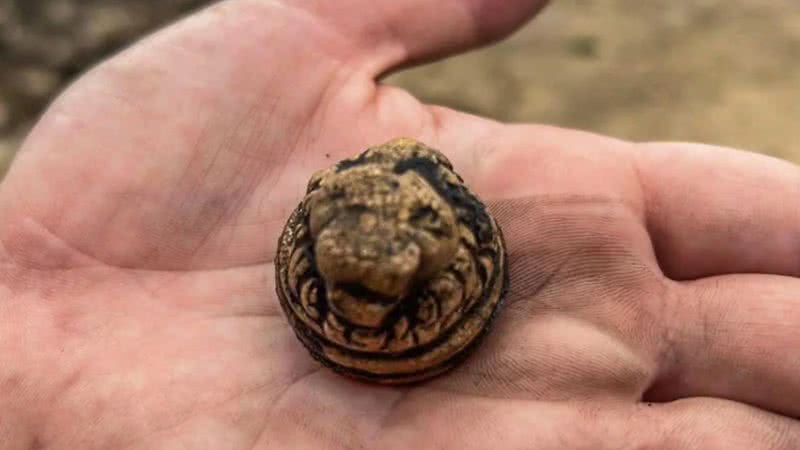Esfera com face de leão encontrada em Vindolanda - Divulgação/Vindolanda Trust