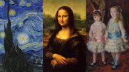 As obras 'A Noite Estrelada', 'Mona Lisa' e 'Rosa e Azul', respectivamente - Domínio Público via Wikimedia Commons