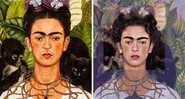 Rosto realista de Fridah gerado por rede neural criada pelo artista. O quadro usado foi: “Auto-retrato com colar de espinhos e beija-flor”. - Divulgação/ Denis Shiryaev