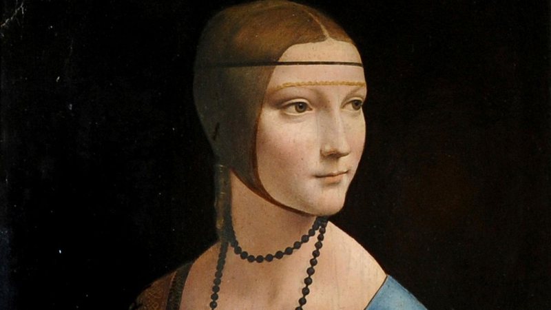 Pintura Dama com Arminho de Leonardo da Vinci - Domínio Público