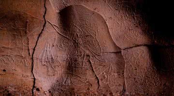 Arte rupestre nas paredes da caverna Font Major - Generalitat de Catalunya