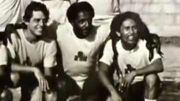 Fotografia de Bob Marley na única vez em que veio ao Brasil - Reprodução/YouTube/Futebol Brasileiro