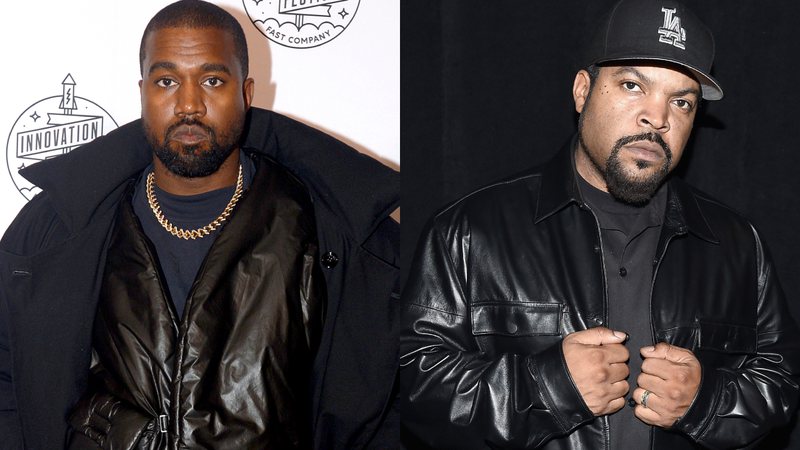 Os rappers Kanye 'Ye' West e Ice Cube, respectivamente - Getty Images