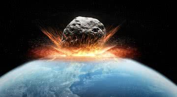 Ilustração de asteroide se chocando com a Terra - Reprodução