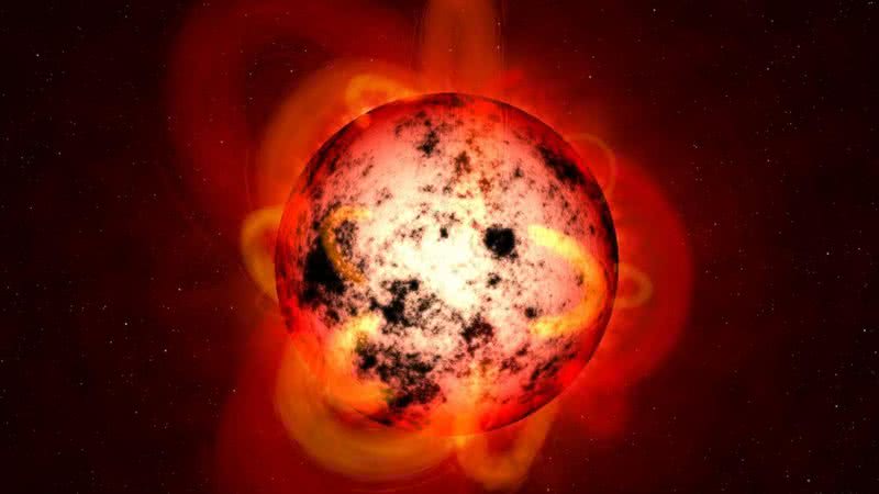 Imagem ilustrativa de uma estrela com coloração vermelha - Divulgação / NASA