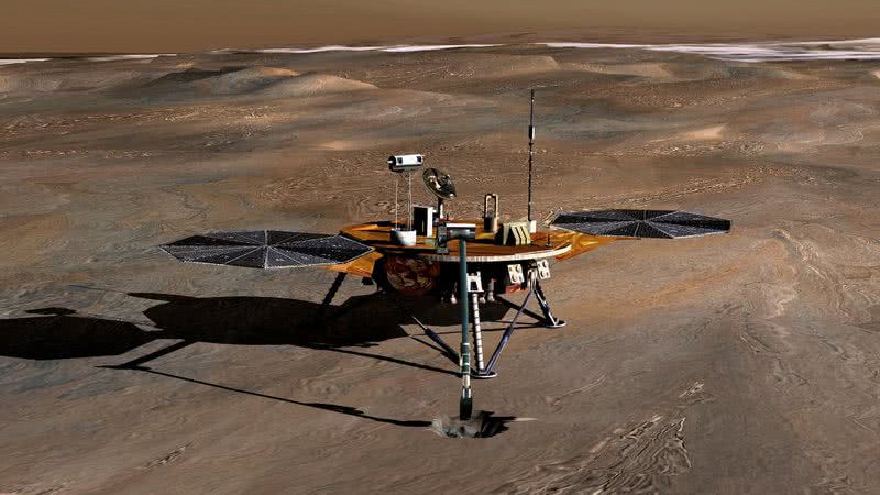 Ilustração da NASA do Phoenix Mars Lander em Marte - Getty Images