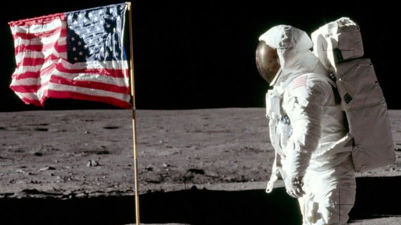 Buzz Aldrin em solo lunar - Divulgação/NASA