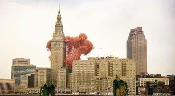 Cidade de Cleveland logo após liberação dos balões - Divulgação