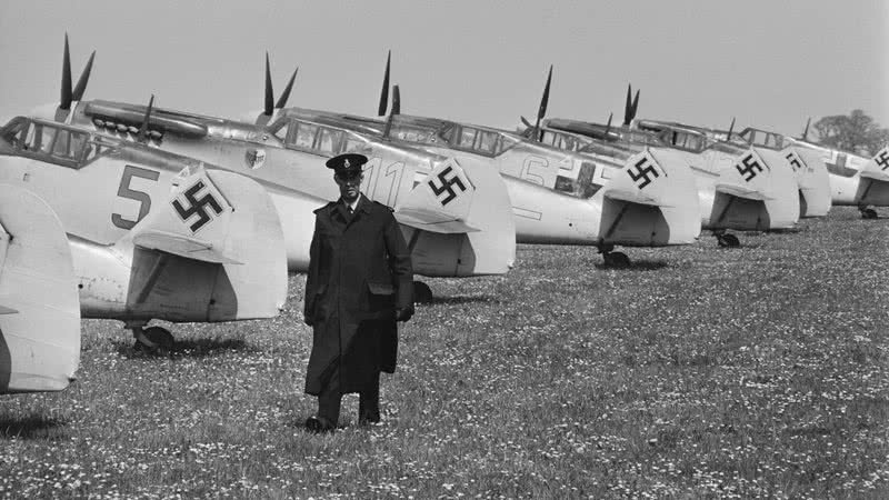 Aviões nazistas utilizados no filme Battle of Britain, em 1968 - Getty Images