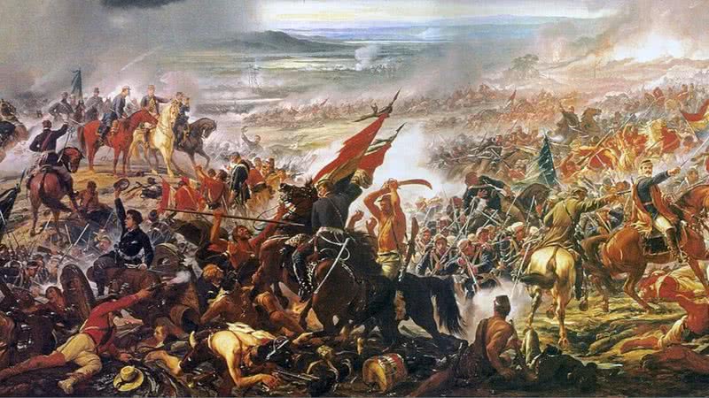 Obra retrata a Batalha do Avaí