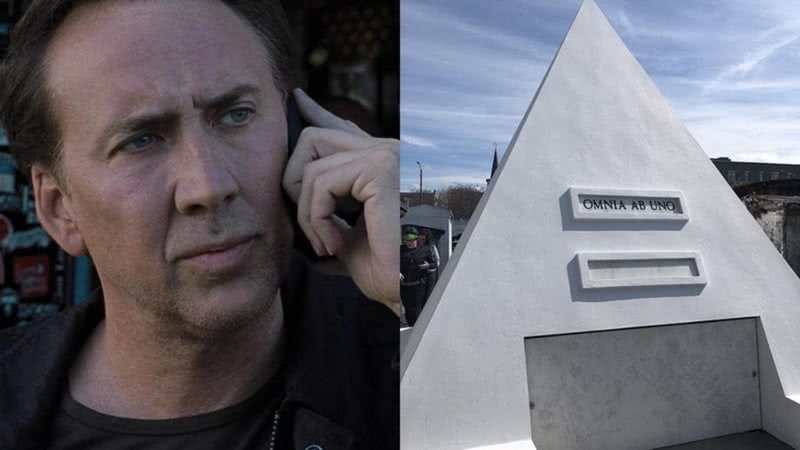 O ator Nicolas Cage e seu mausoléu - Divulgação/Twitter