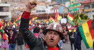Operário boliviano em protesto contra a reeleição de Evo Morales - Getty Images