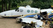 Avião envolvido no acidente que tirou a vida de Marília Mendonça - Divulgação/Polícia Militar/ G1