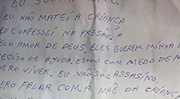 Carta escrita por Marcelo da Silva - Divulgação/Whatsapp/Rafael Nunes