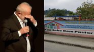 Montagem com Lula chorando durante discurso, em 2022, e fachada de creche - Divulgação / Vídeo / YouTube / Google Street View