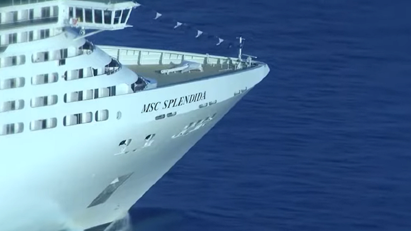 A embarcação MSC Splendida em um vídeo promocional