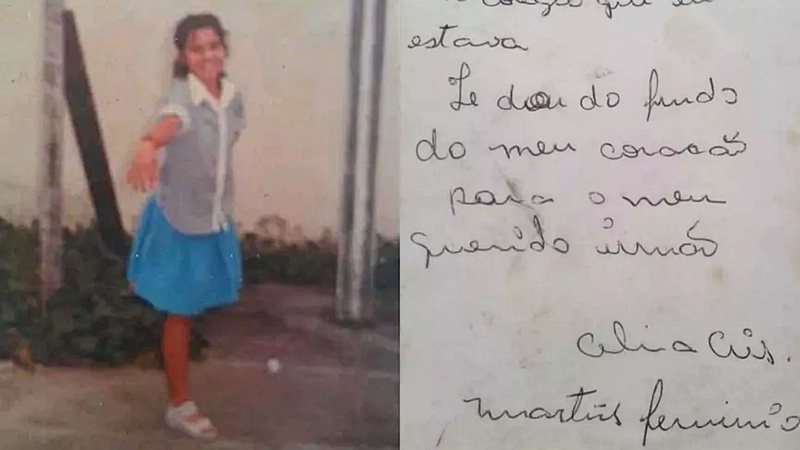 Foto e carta deixada pela irmã - Divulgação / Natalício Firmino