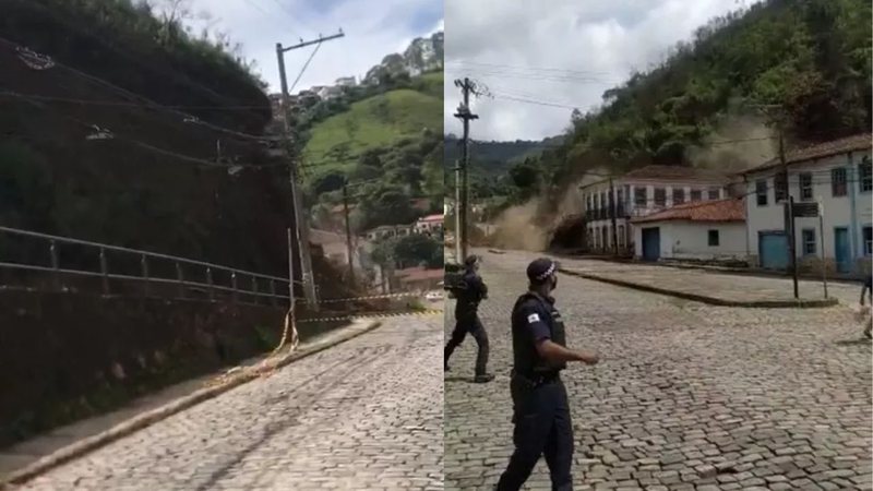 Imagens térreas do deslizamento em Ouro Preto, MG - Divulgação / Redes sociais
