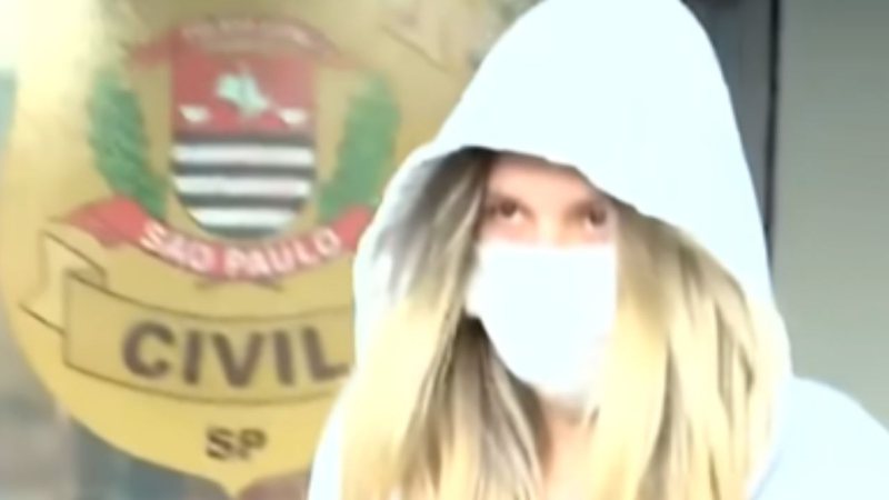 Lorraine Cutier Bauer Romeiro no momento de sua prisão - Divulgação/Youtube/Record News