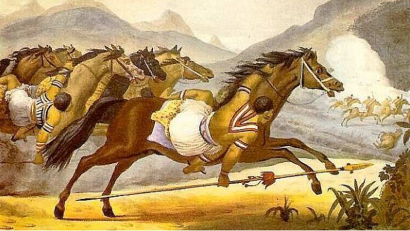 Pintura dos guaicurus montando em seus cavalos - Wikimedia Commons