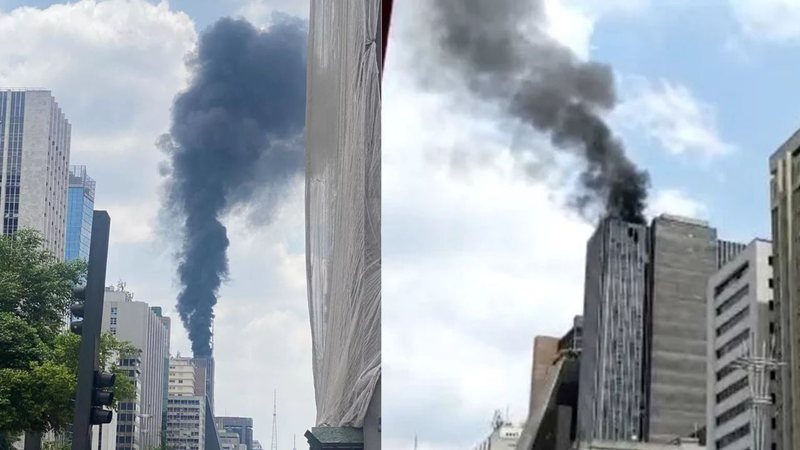 Imagens do incêndio do prédio - Divulgação / YouTube / TV Globo