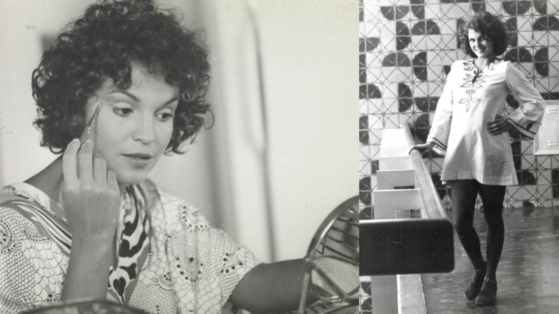 Montagem com fotografias de Leila Diniz em 1971 - Domínio Público